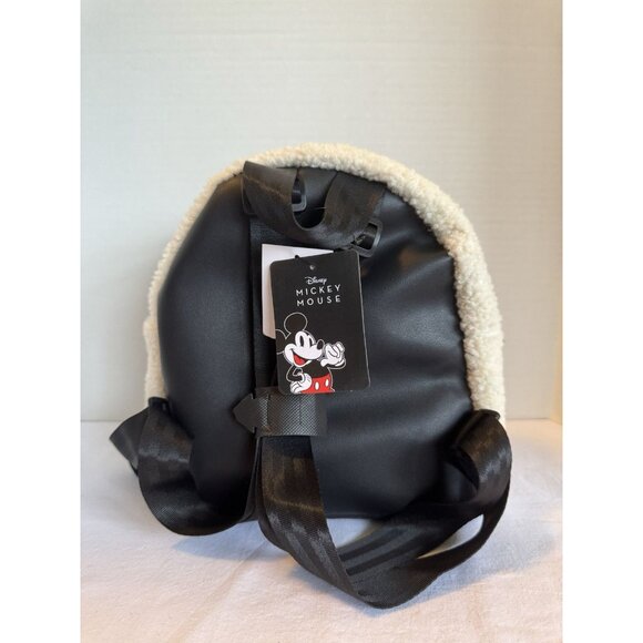 Disney's Mickey Mouse Mini Backpack Cream Sherpa NWT - Picture 2 of 2